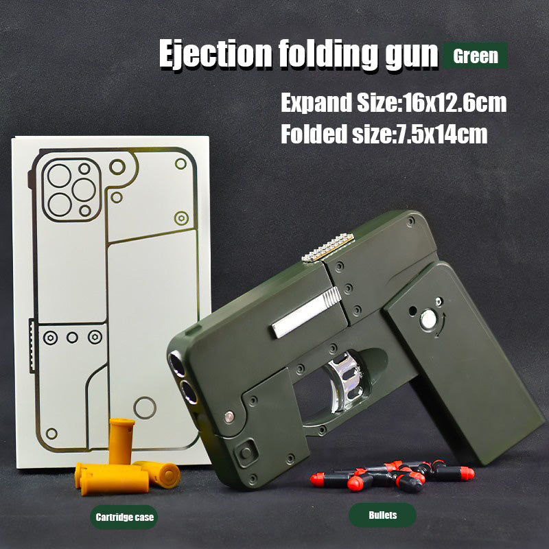 Folding mobile phone simulation toy gun shell ejection soft bullet gun