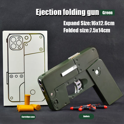 Folding mobile phone simulation toy gun shell ejection soft bullet gun