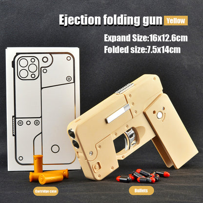 Folding mobile phone simulation toy gun shell ejection soft bullet gun