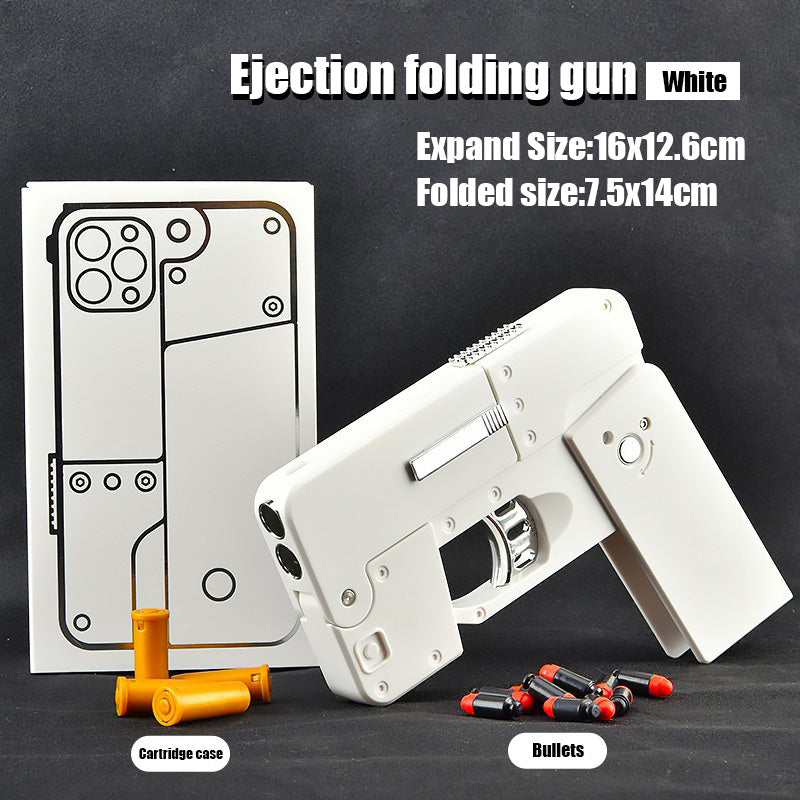 Folding mobile phone simulation toy gun shell ejection soft bullet gun