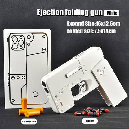 Folding mobile phone simulation toy gun shell ejection soft bullet gun