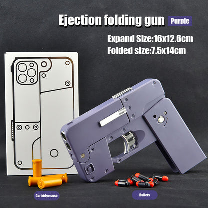 Folding mobile phone simulation toy gun shell ejection soft bullet gun