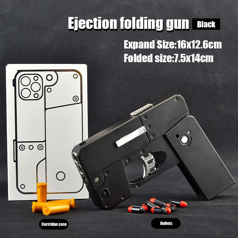 Folding mobile phone simulation toy gun shell ejection soft bullet gun