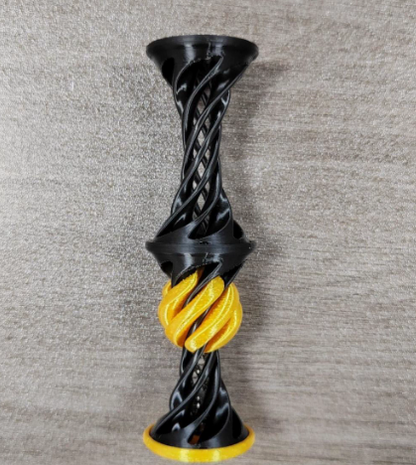 3D printed spiral through the toy stereo can be ejected decompression toy