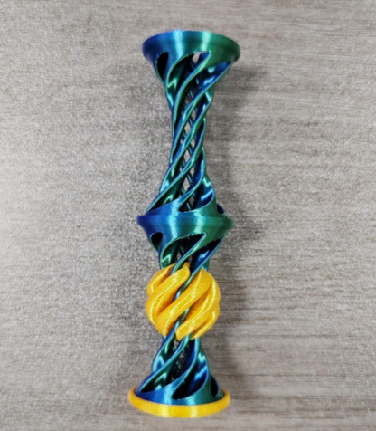 3D printed spiral through the toy stereo can be ejected decompression toy