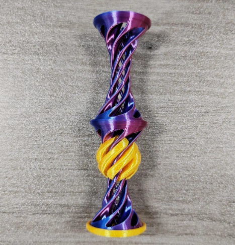 3D printed spiral through the toy stereo can be ejected decompression toy