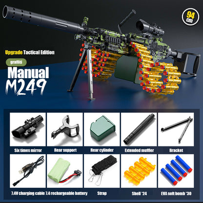 M249 integrated belt soft bullet gun electric repeating toy gun
