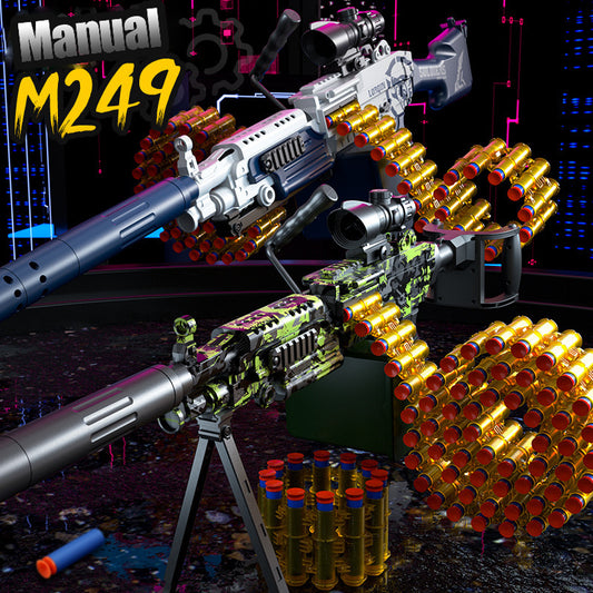 M249 integrated belt soft bullet gun electric repeating toy gun
