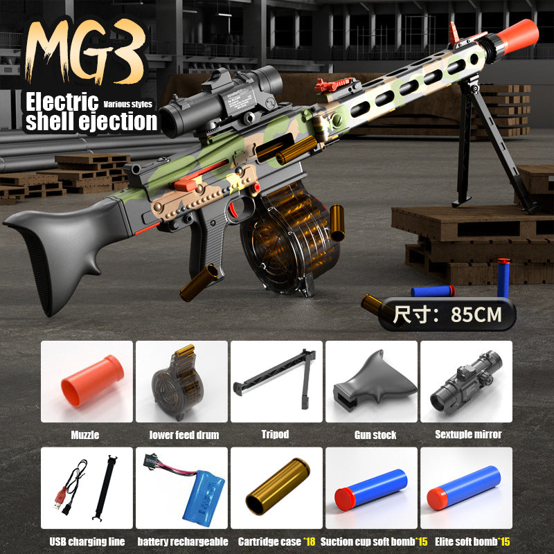 MG3 in one electric ejection soft bullet gun ejection toy machine gun