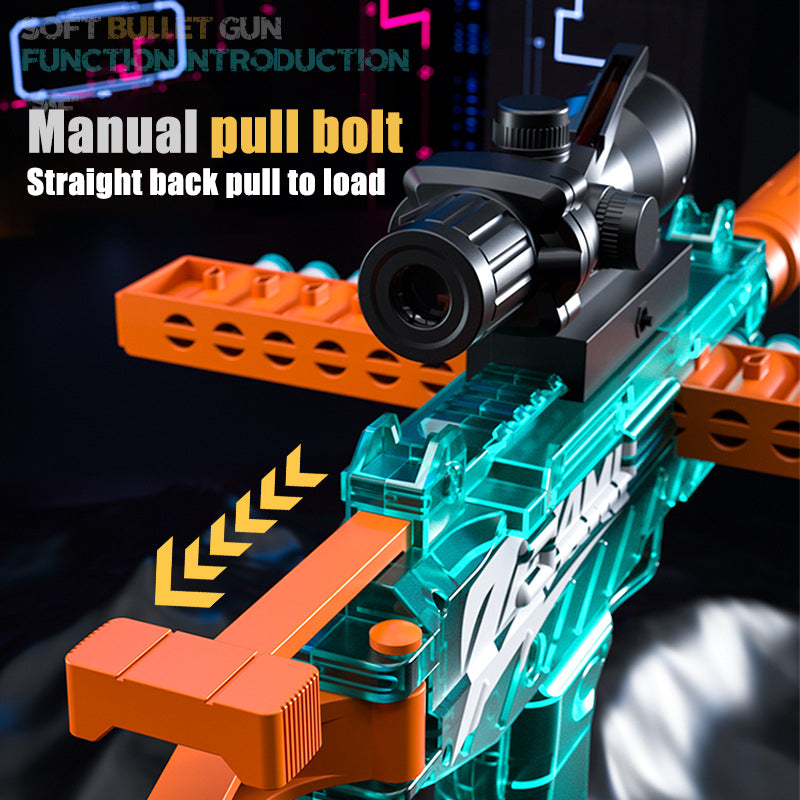 Manual bolt soft bullet gun MP9 toy submachine gun