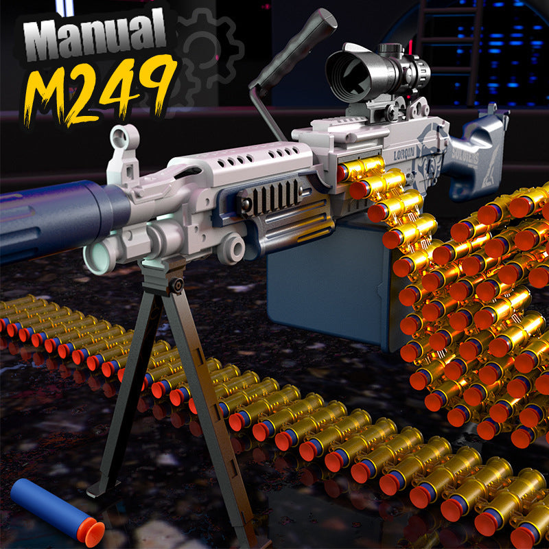 M249 integrated belt soft bullet gun electric repeating toy gun