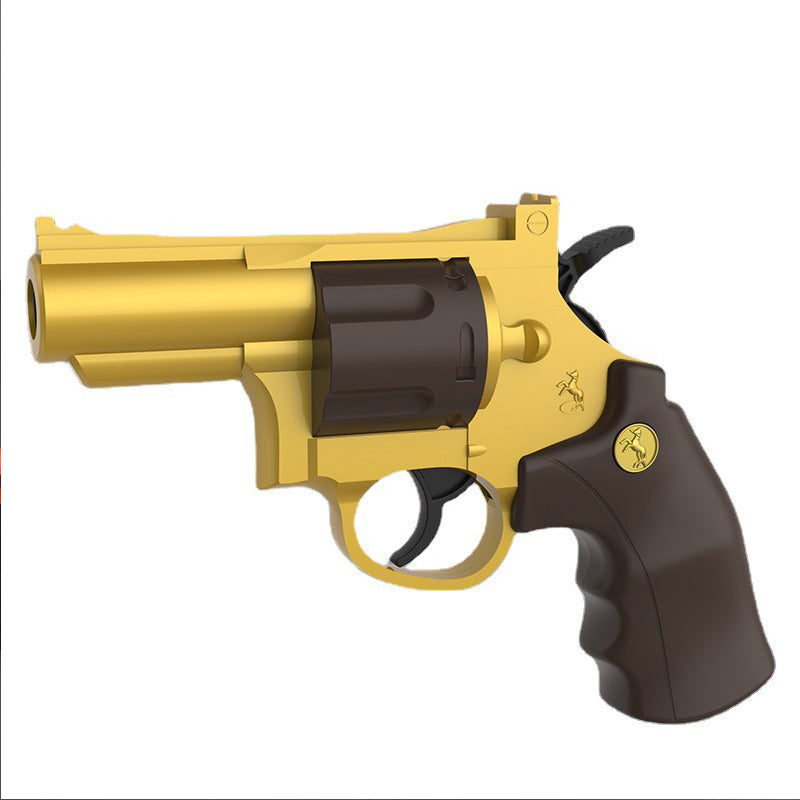 Automatic repeating revolver ejectable soft bullet toy gun