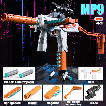 Manual bolt soft bullet gun MP9 toy submachine gun